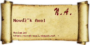 Novák Axel névjegykártya