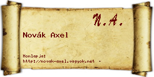 Novák Axel névjegykártya